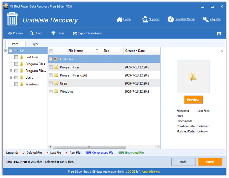 MiniTool Power Data Recovery V7.0 bootable