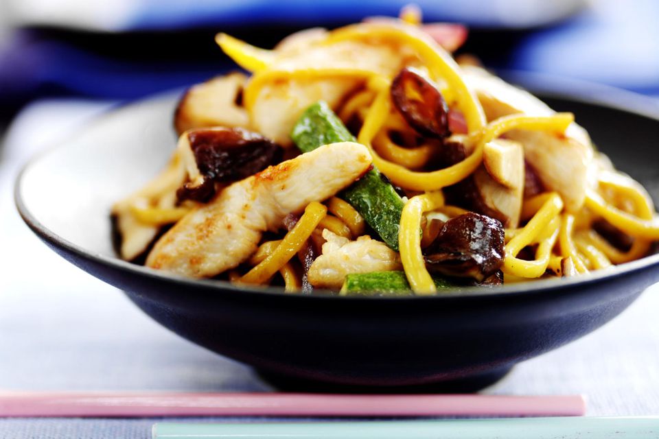 Healthy Baked Chicken Chow Mein Recipe With Mushrooms
