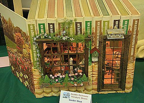 Custom Miniature Flower Shop Container Made From Books