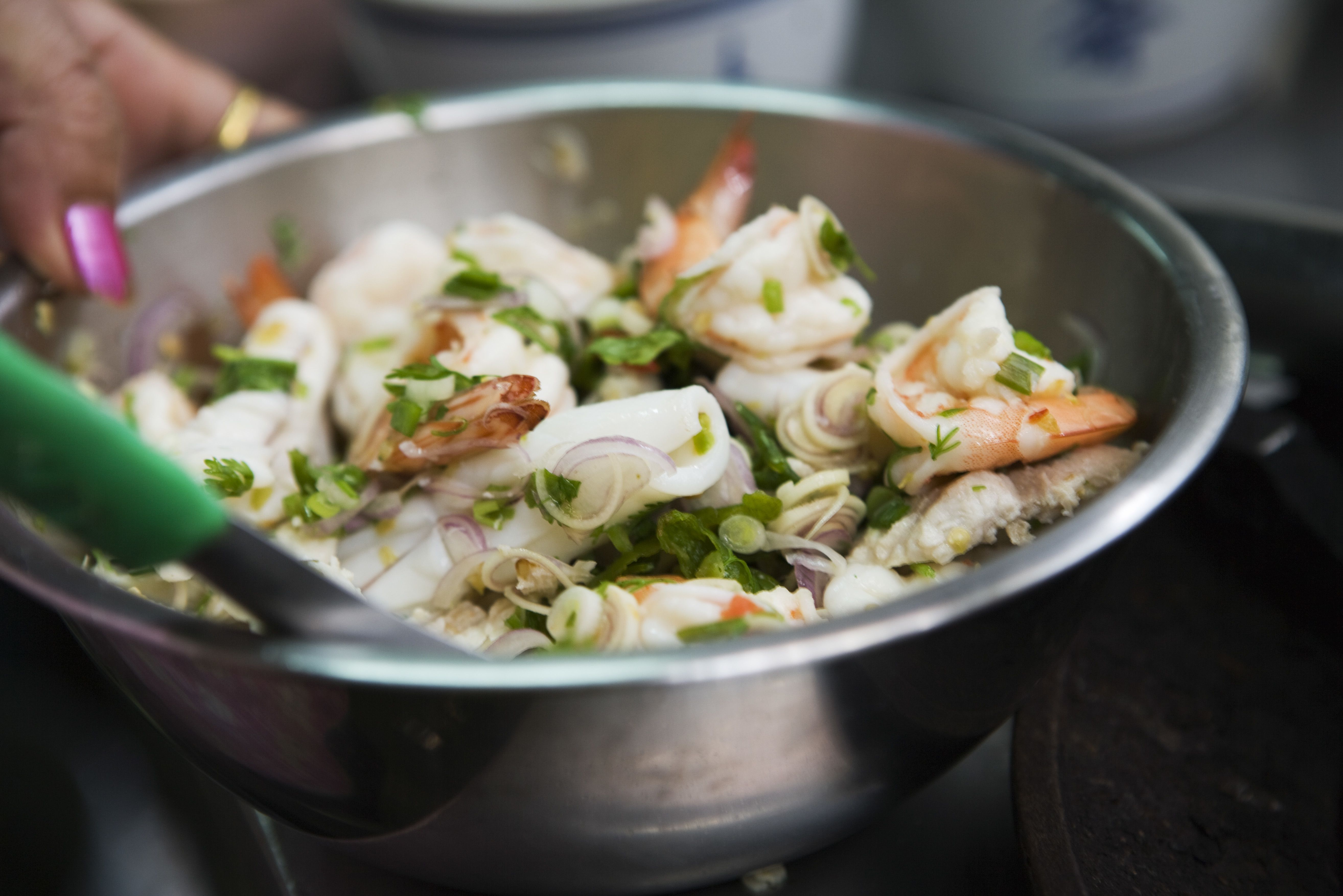 Baked Seafood Salad Recipe with Crabmeat and Shrimp