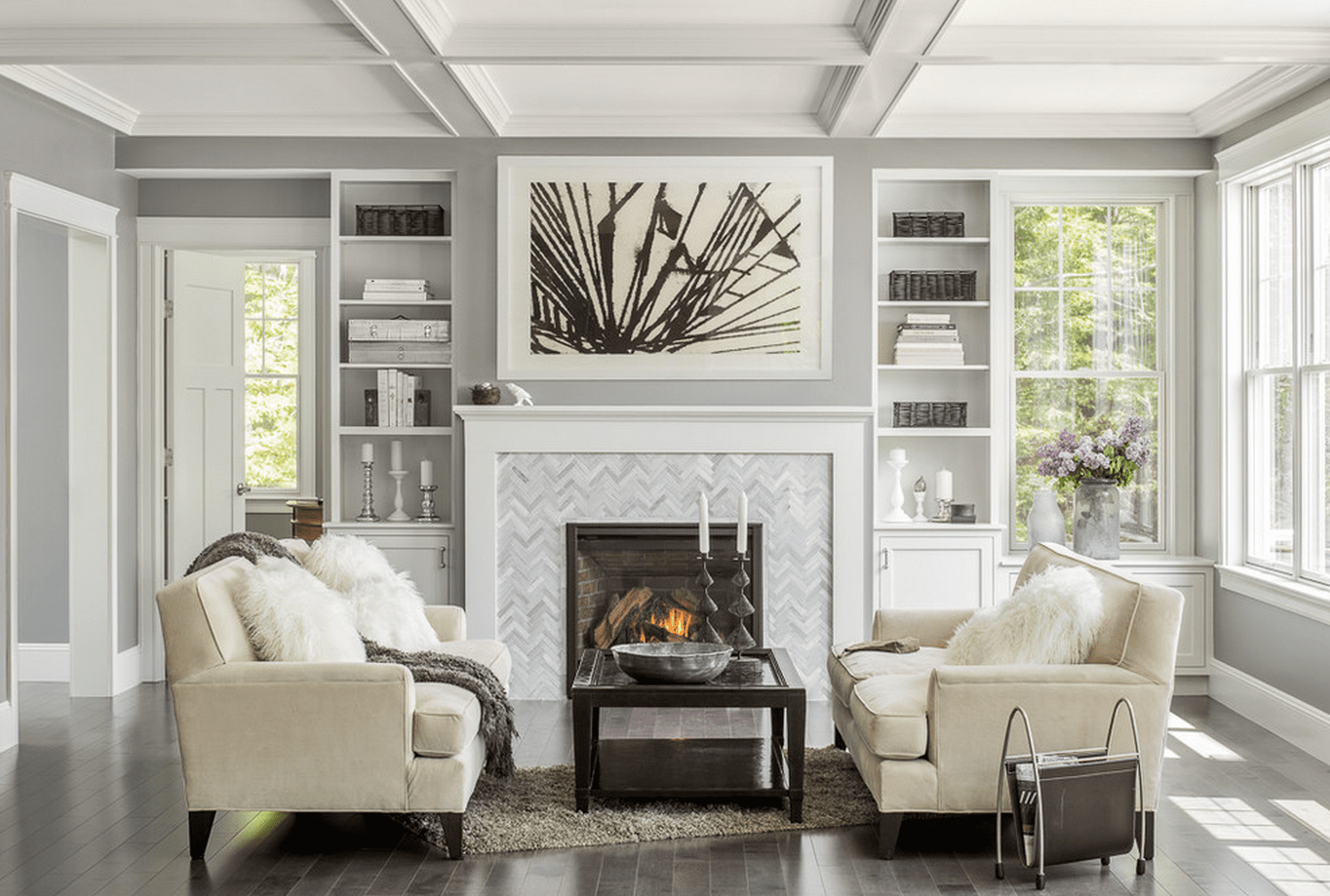 20 Beautiful Living Rooms With Fireplaces