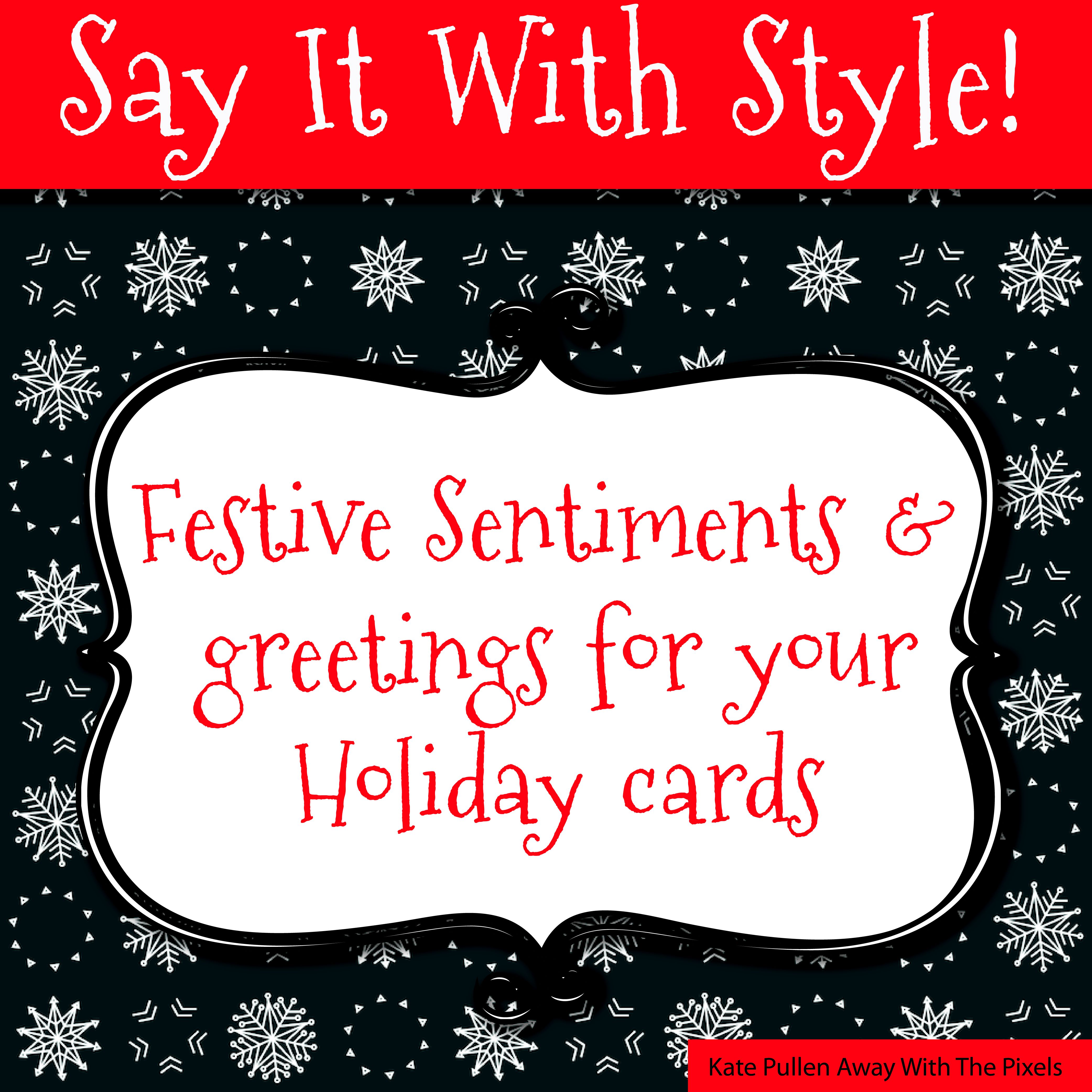 Sentiments and Greetings for Christmas Cards