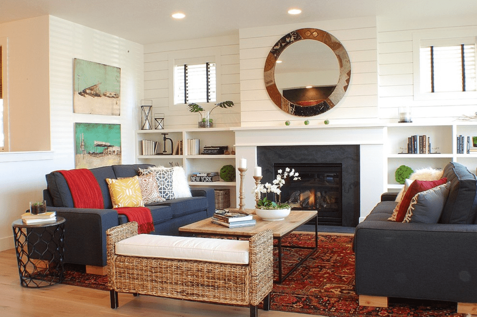 colorful farmhouse living room