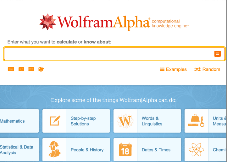 wolfram alpha like sites