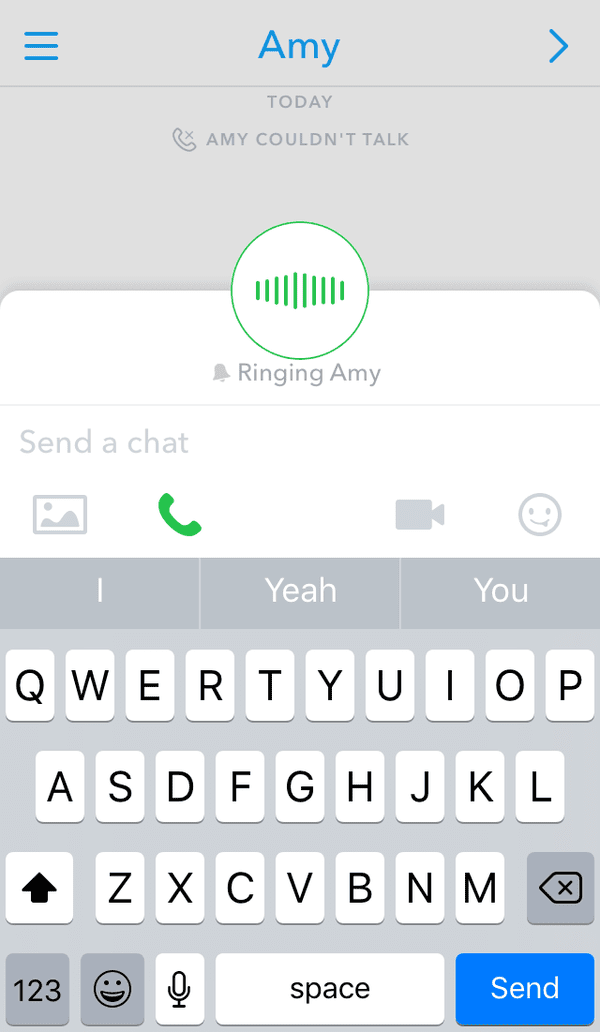 Making a free internet phone call with the Snapchat app