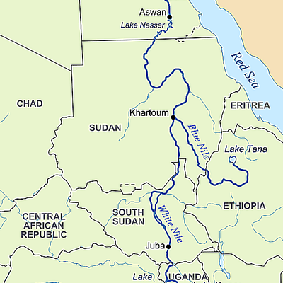 The Nile River and Nile Delta in Egypt