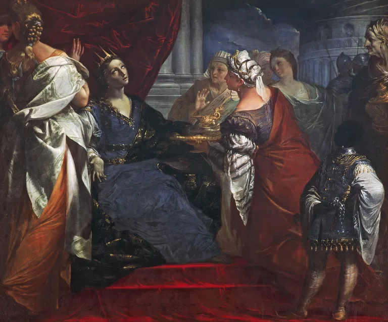 Queen Artemisia drinking ashes of Mausolus, by Giovan Gioseffo del Sole (1654-1719), Oil on canvas