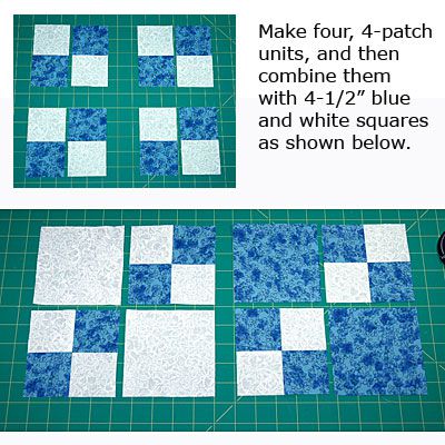 Download Dual Double Four Patch Quilt Block Pattern