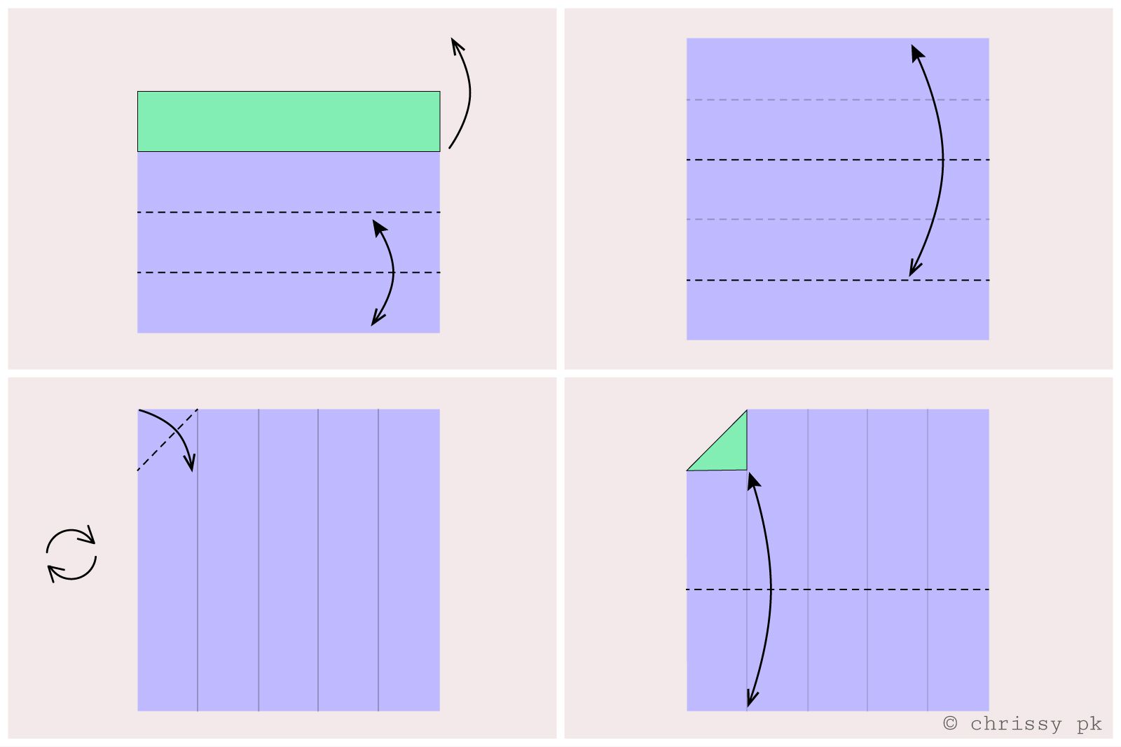 How To Fold Square Paper Into Fifths