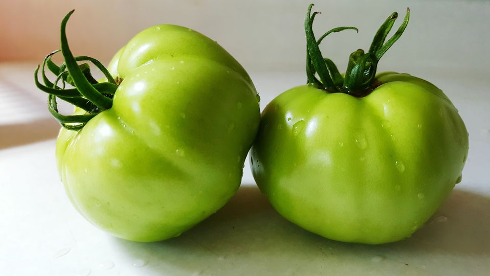 close up of wet green tomatoes on table 676909413 584c86713df78c491ef5b5bf