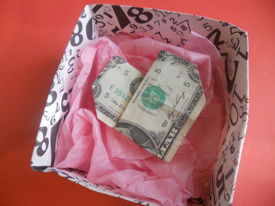 Money Origami Heart Instructions