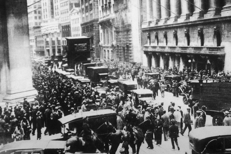 Wall street on the day of the crash.