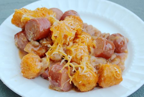 tater tot casserole recipes with hot dogs