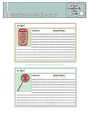 Free Printable Recipe Cards Sets