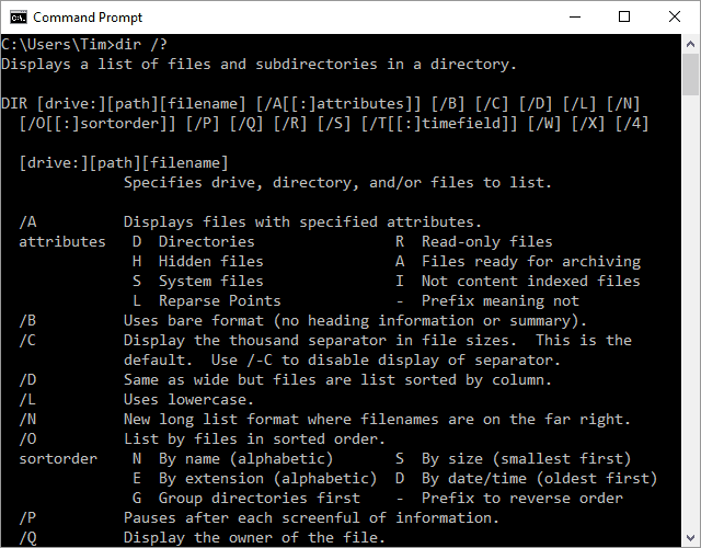 dir-command-examples-options-switches-more