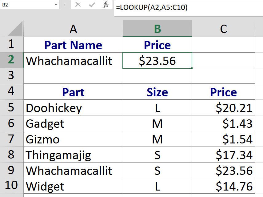 Find Information With Excel's LOOKUP Function