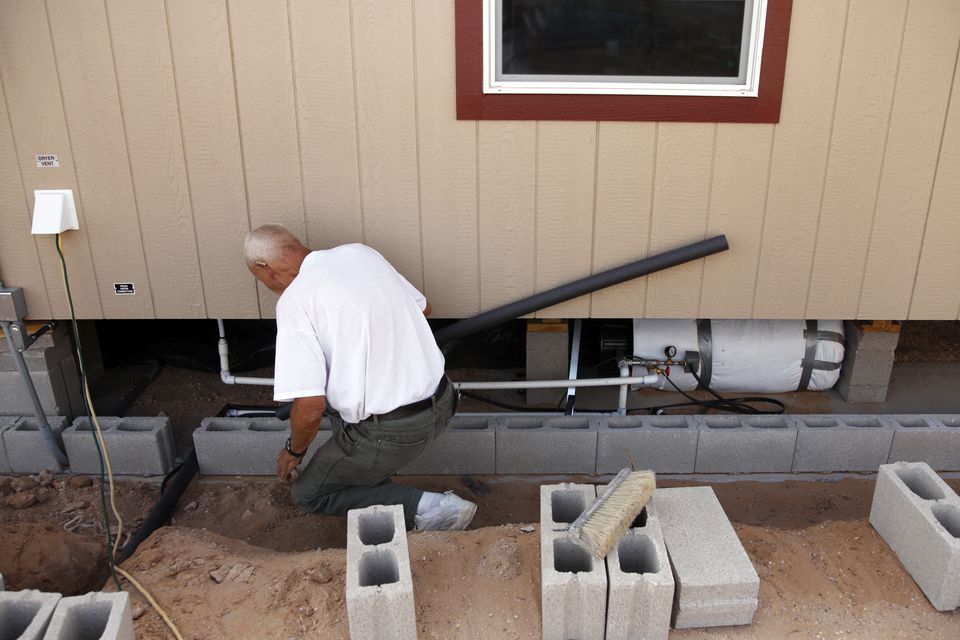 Mobile Home Plumbing diagram of heater from water pipes under house 