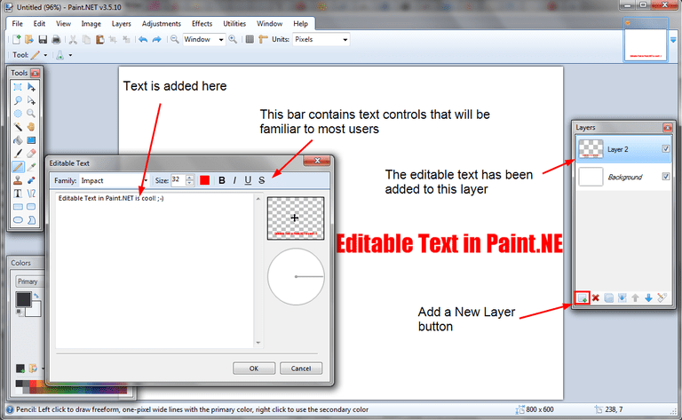 how to add border to text on paint.net