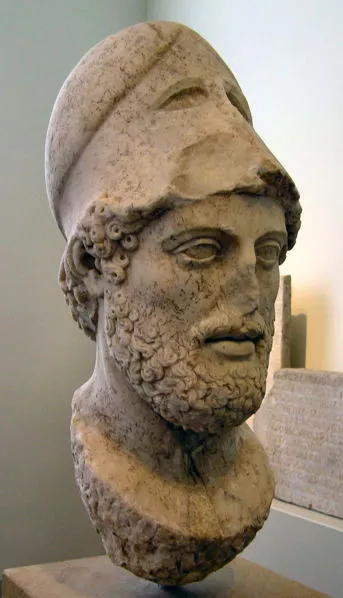 Pericles from the Altes Museum in Berlin. A Roman copy of a Grek work sculpted after 429.