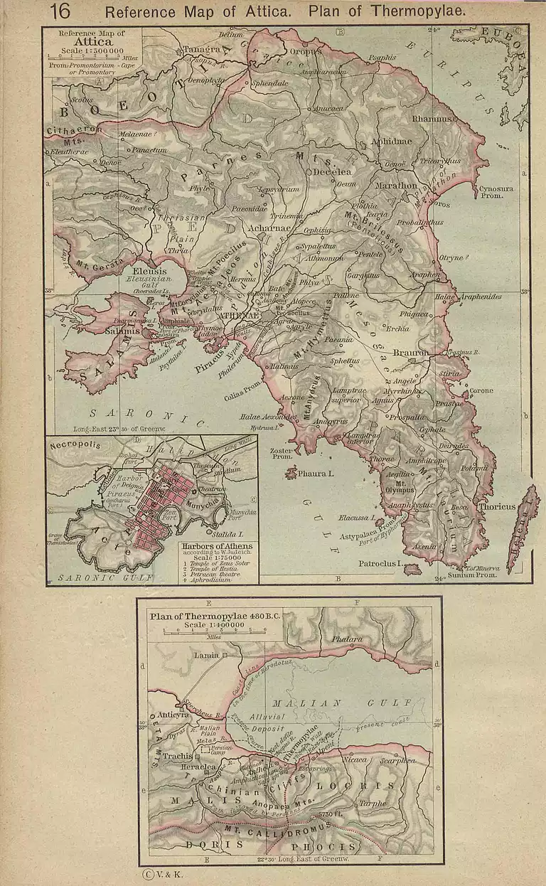 Reference Map of Attica. Thermopylae Plan