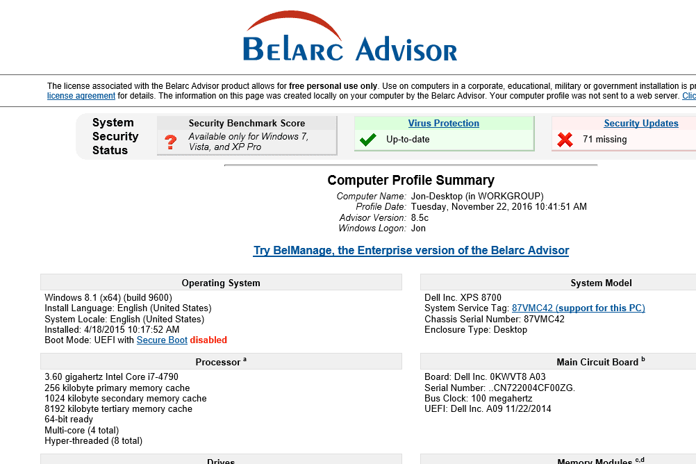 belarc advisor download for mac