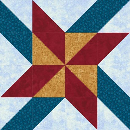 Mosaic Pinwheels Quilt Block Pattern