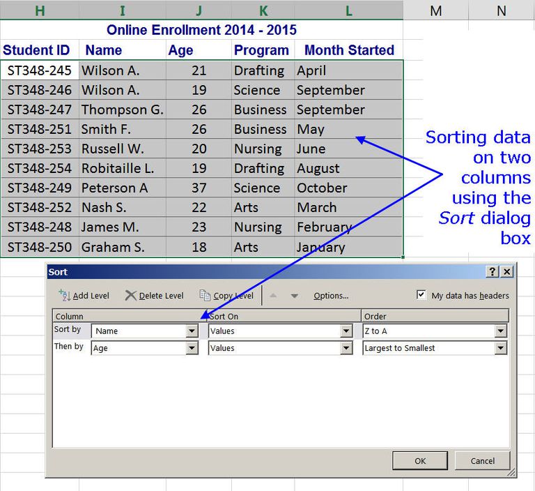 Excel Vba Sort Worksheet Multiple Columns