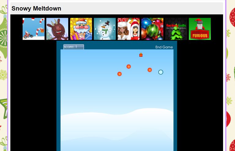 A screenshot of the game Snowy Meltdown