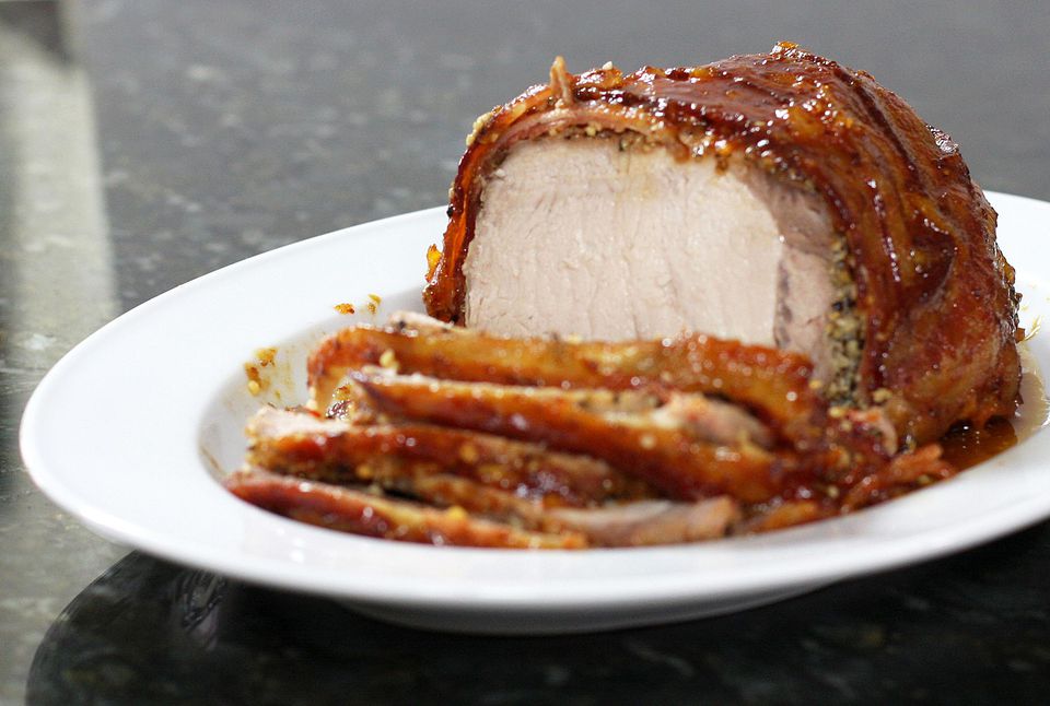 Bacon Wrapped Pork Loin With Marmalade Glaze Recipe