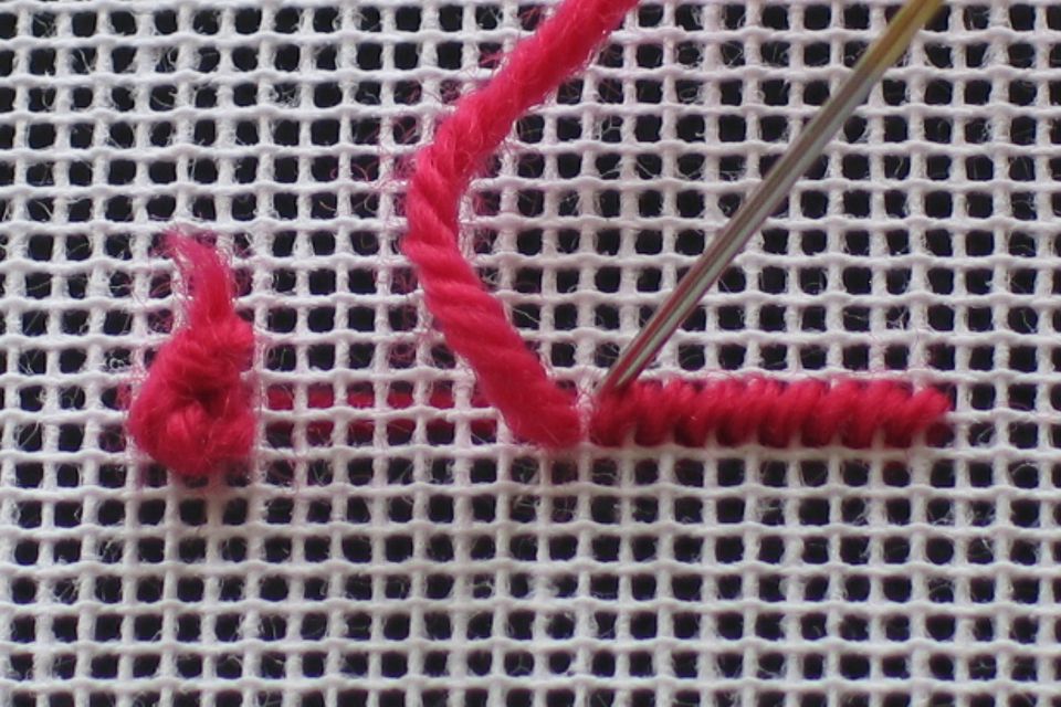 How to Needlepoint a Waste Knot