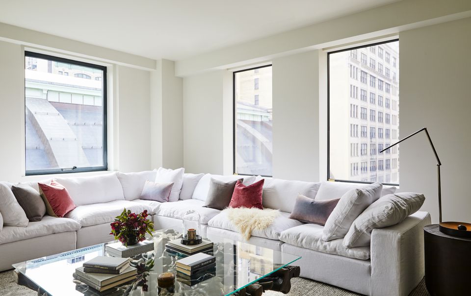 White sectional sofa modern living