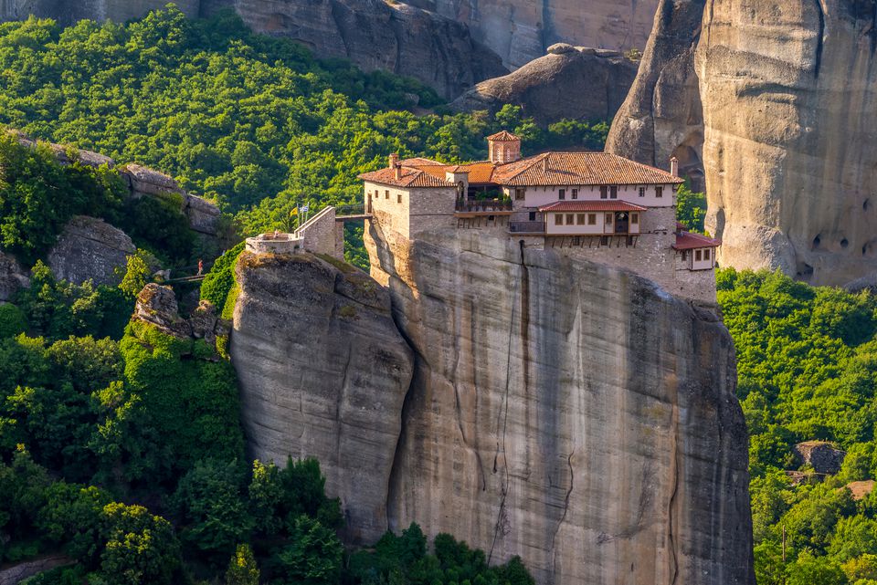The Holy Monastery of Roussanou at Meteora, Thessaly, Greece.
