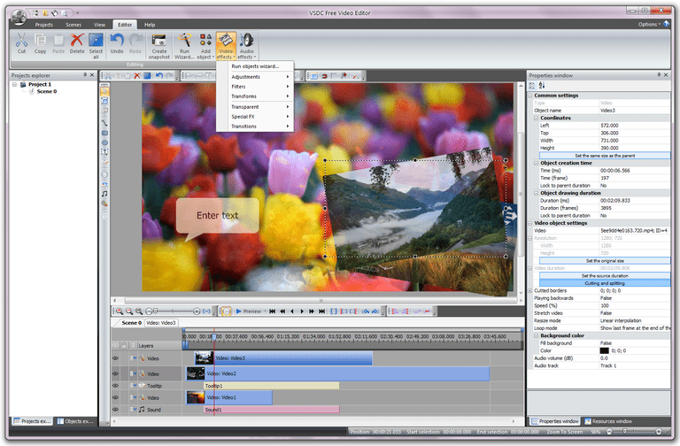 vsdc free video editor snapshot