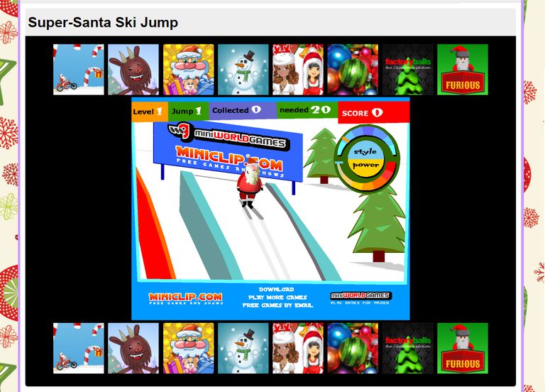 A screenshot of the game Santa Ski Jump