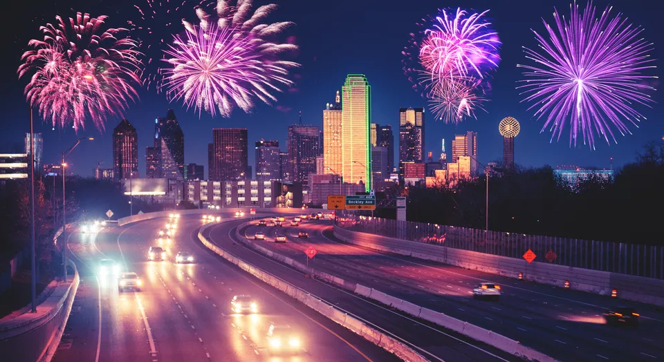 fireworks for a national holiday in Dallas