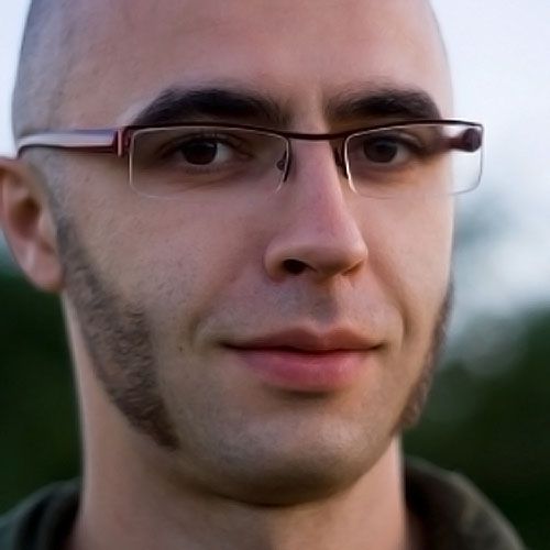 bald with mutton chops
