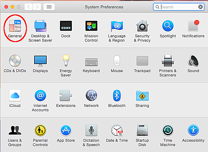 Screenshot of the macOS System Preferences window