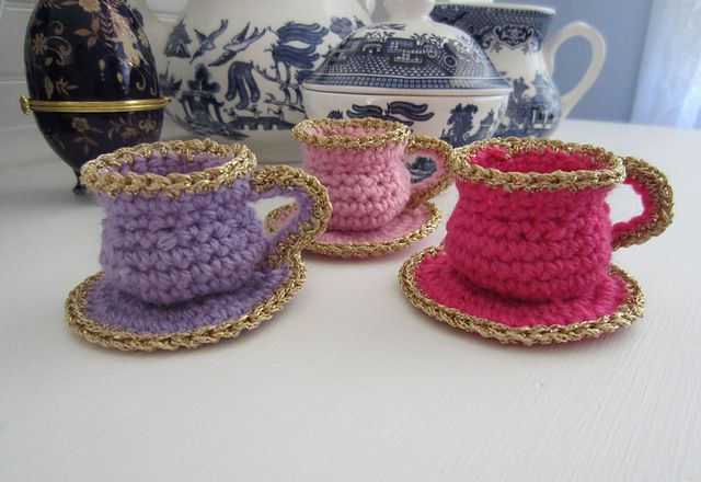 Tea Cup Crochet Christmas Ornament