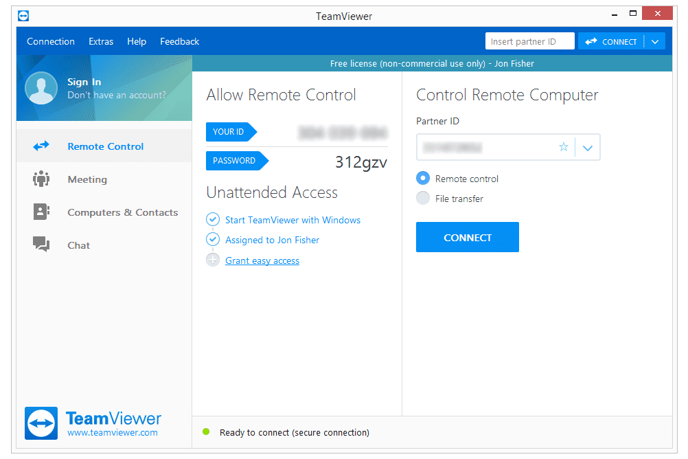 does the teamviewer app accept remote control