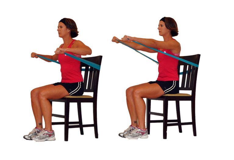 Seated Chest Press with Band