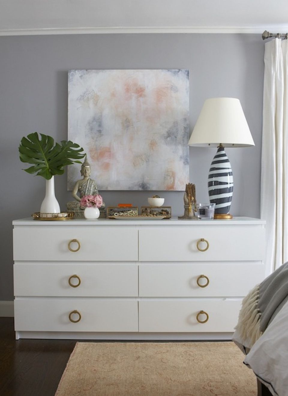 Decorative Bowl With Fruit On Bedroom Dresser