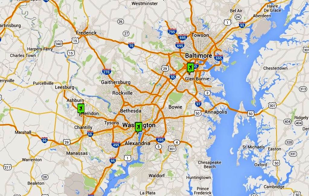 Washington DC Airports: Maps and Directions