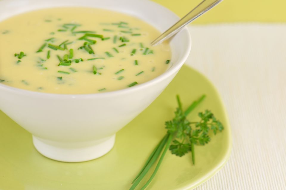 White Bowl of Avgolemono Soup