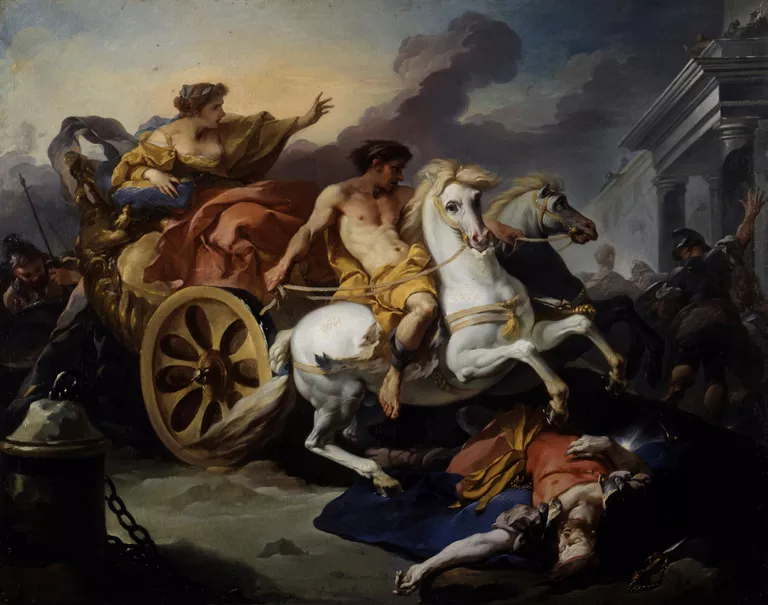 Tullia driving over the dead body of Servius Tullius