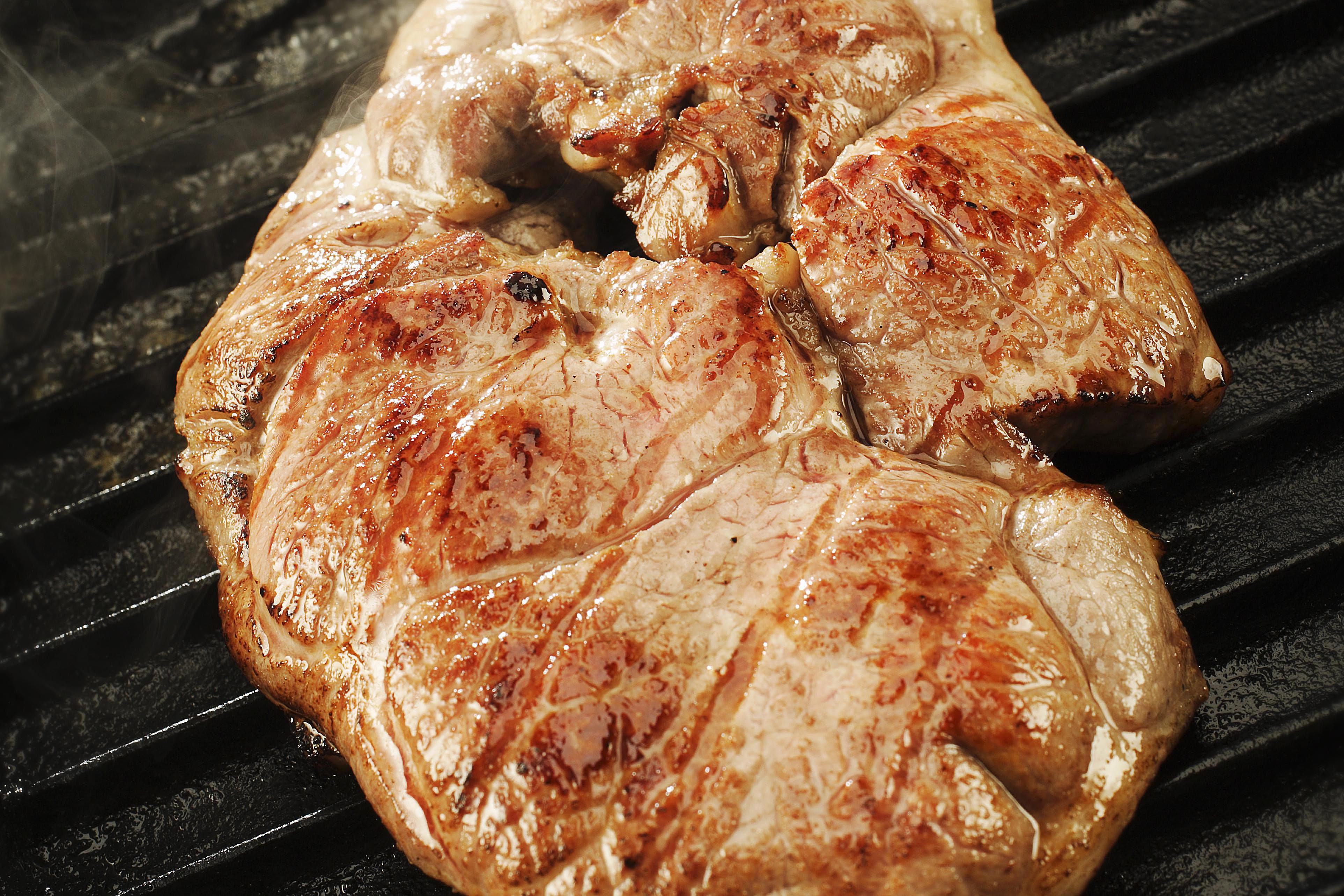 Grilling Lamb Steaks with Mint Honey Vinaigrette