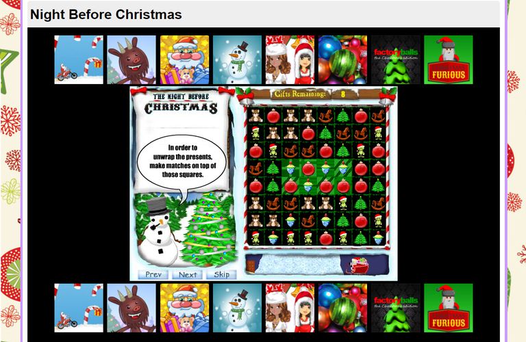 A screenshot of the game The Night Before Christmas