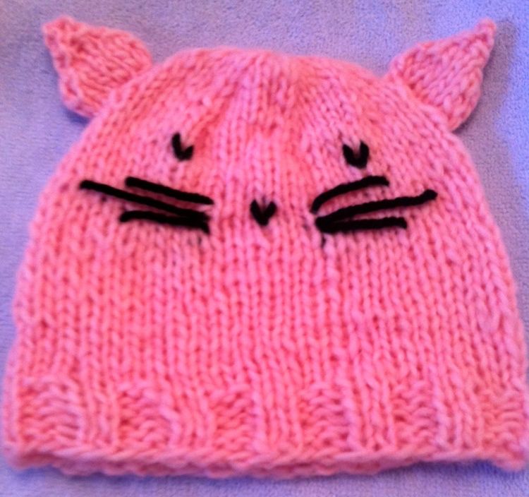 Free Knitting Pattern for a Child's Cat Hat