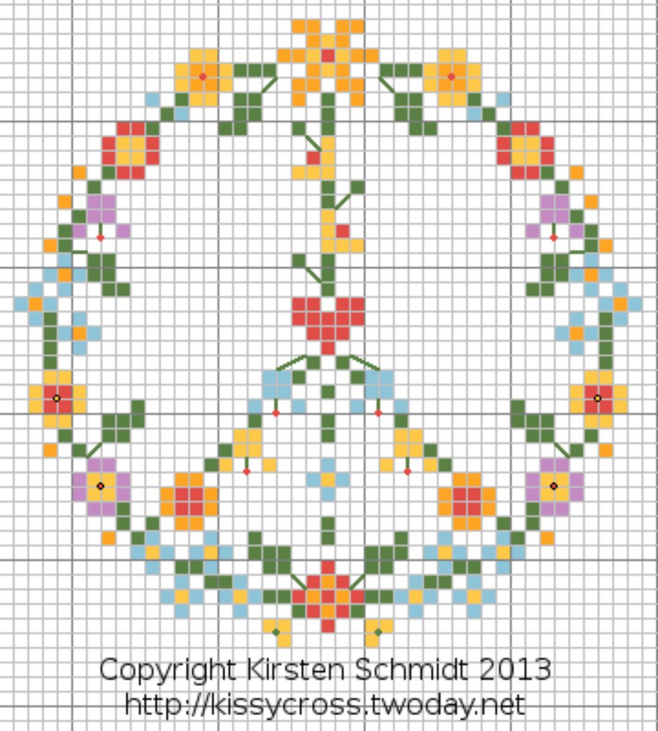 15 Floral Wreath Cross-Stitch Patterns