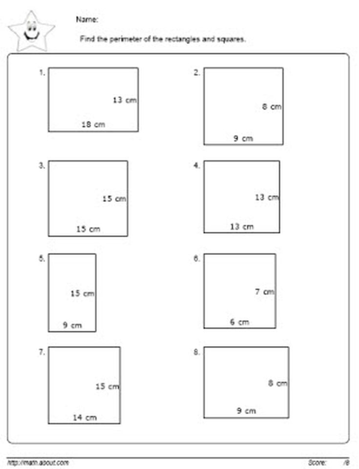 beginner perimeter and area worksheets