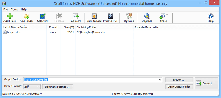 nch software doxillion document converter